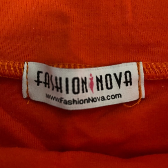 FashionNova Bright Orange Mini Skirt - Picture 6 of 9